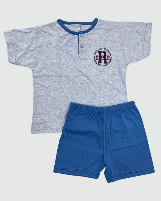 Punto & Virgola Pigiama Bambino Cotone Manica Corta Pantalone Corto