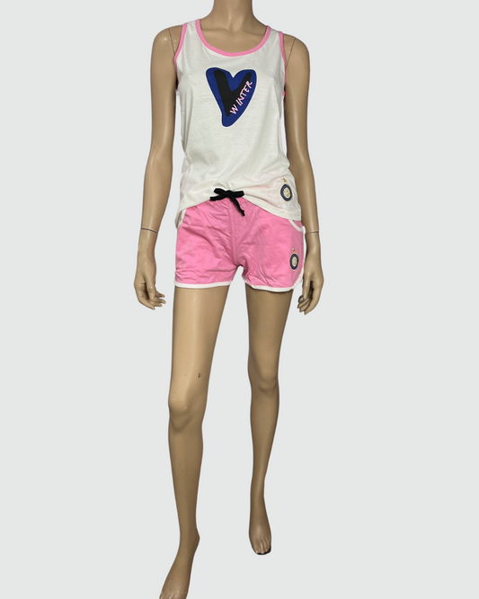 Inter Pigiama Donna Cotone Spalla Larga Pantalone Corto