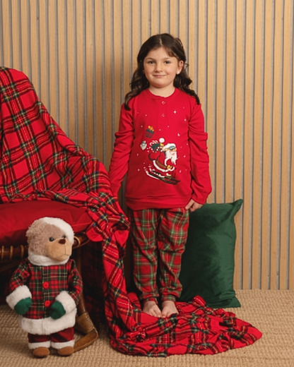 Kissimo Biancaluna Pigiama Bambini Natalizio Caldo Cotone