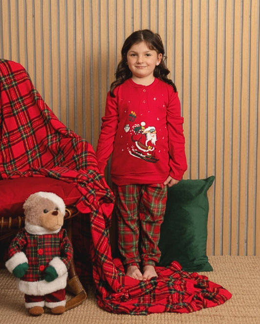 Kissimo Biancaluna Pigiama Bambini Natalizio Caldo Cotone