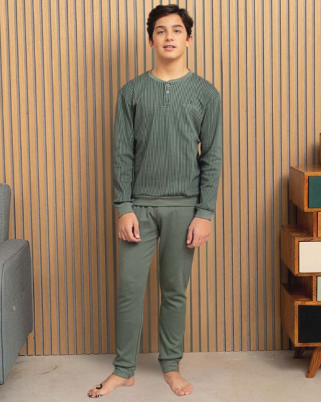 Kissimo Biancaluna Pigiama Ragazzo Caldo Cotone