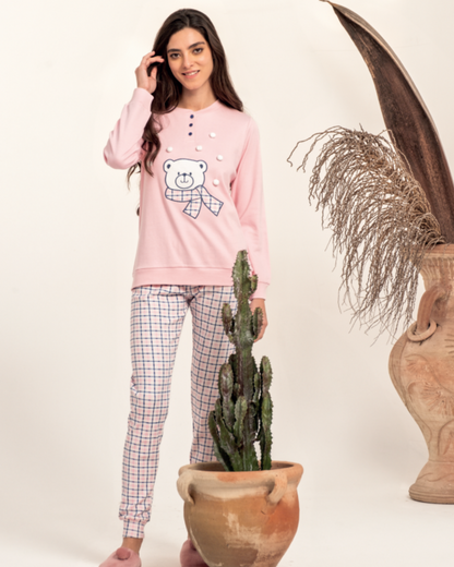 Kissimo Biancaluna Pigiama Donna Caldo Cotone