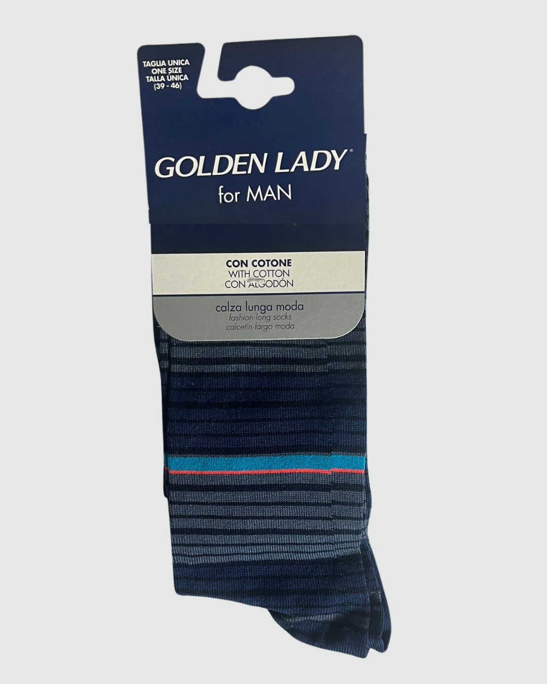 Golden Lady Calza Lunga Uomo Righe In Contrasto