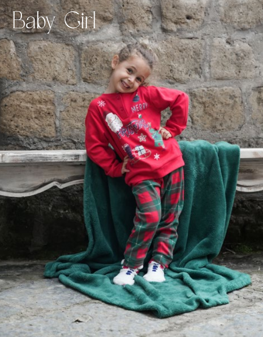 Kissimo Biancaluna Pigiama Bambina Natalizio Caldo Cotone