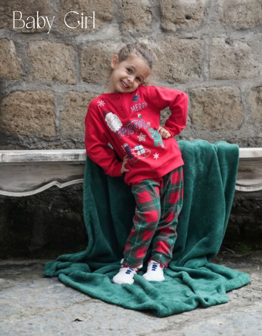 Kissimo Biancaluna Pigiama Bambina Natalizio Caldo Cotone