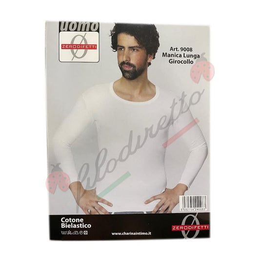 ZeroDifetti Uomo Maglia Manica Lunga Girocollo Cotone Bielastico Art.9008