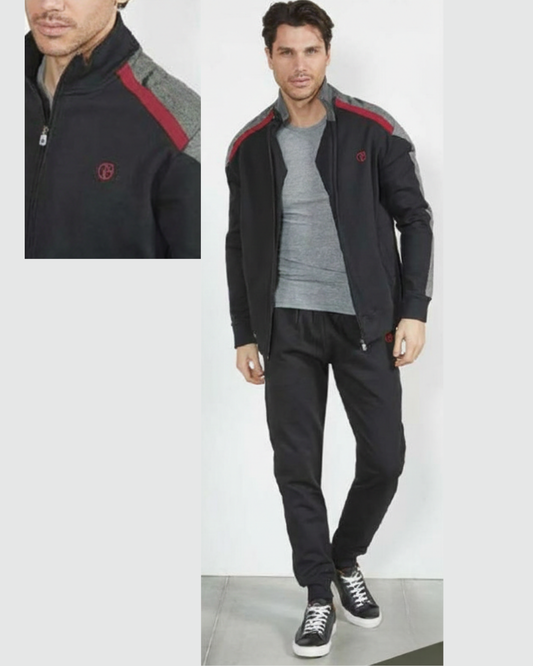 Nazareno Gabrielli Tuta Uomo Cotone Felpato 260gr full zip