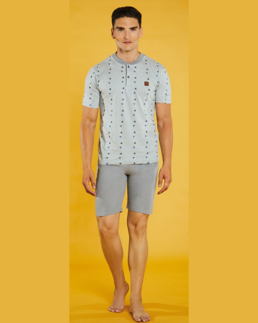 Nazareno Gabrielli Pigiama Uomo Corto Serafino