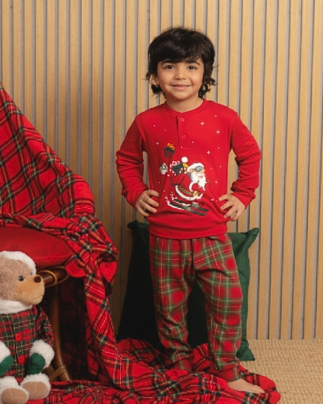 Kissimo Biancaluna Pigiama Bambini Natalizio Caldo Cotone