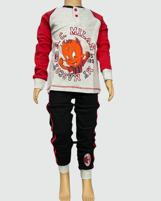 Milan Pigiama Bambino Manica Lunga Caldo Cotone