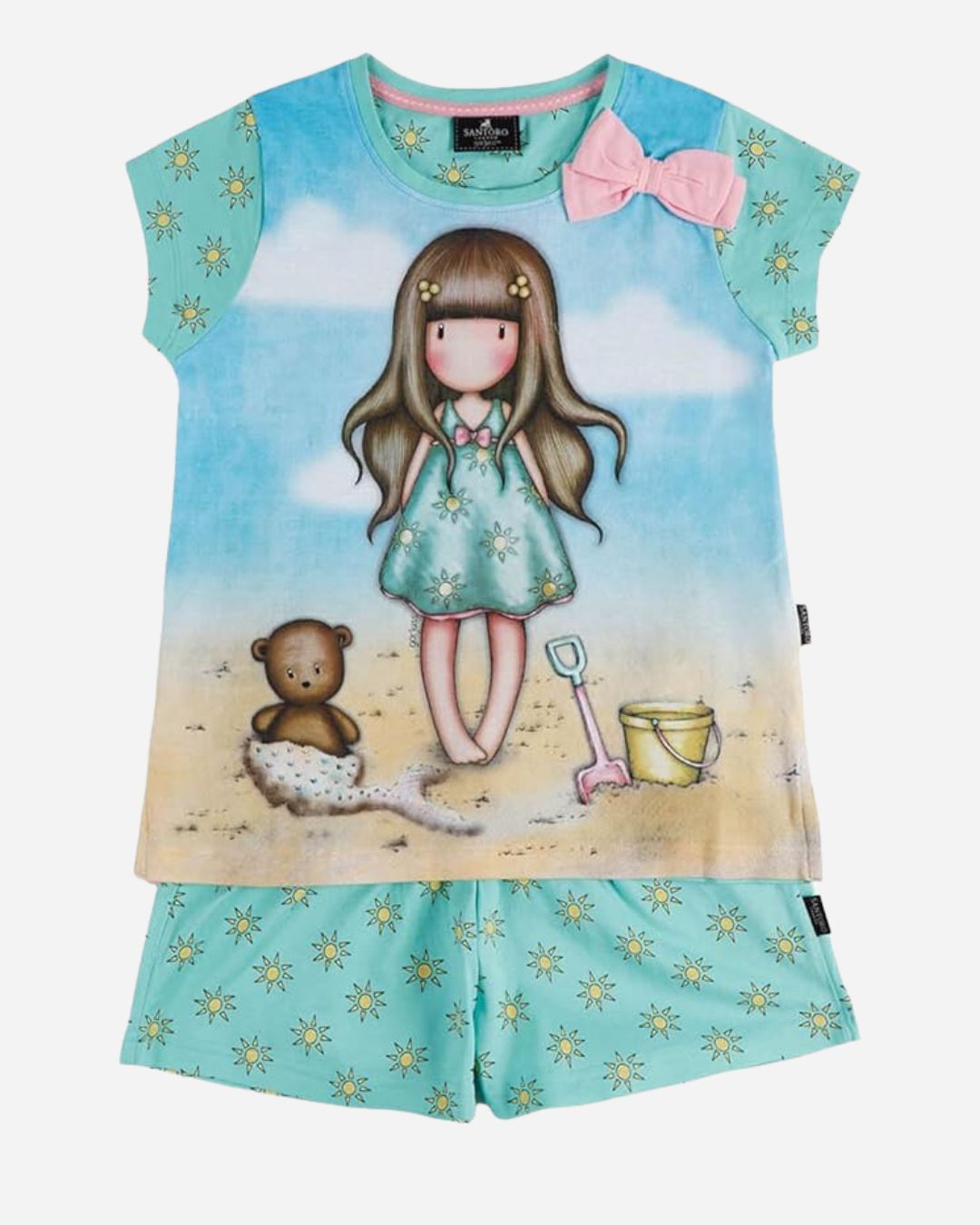 Santoro Pigiama Bambina Cotone Manica Corta Pantalone Corto