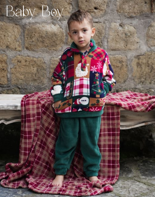 Kissimo Biancaluna Pigiama Bambino Natalizio Coral