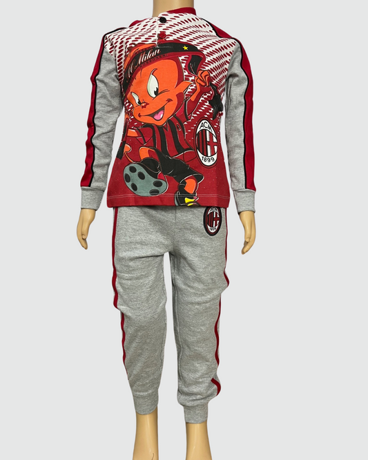 Milan Pigiama Bambino Manica Lunga Caldo Cotone