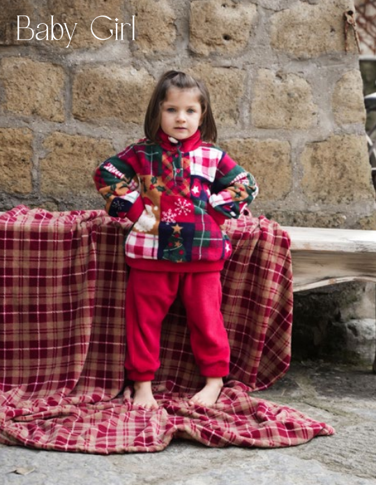 Kissimo Biancaluna Pigiama Bambina Natalizio Coral