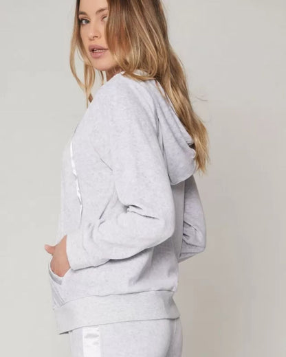 Admas Pigiama Tuta Donna Ciniglia Con Zip E Cappuccio