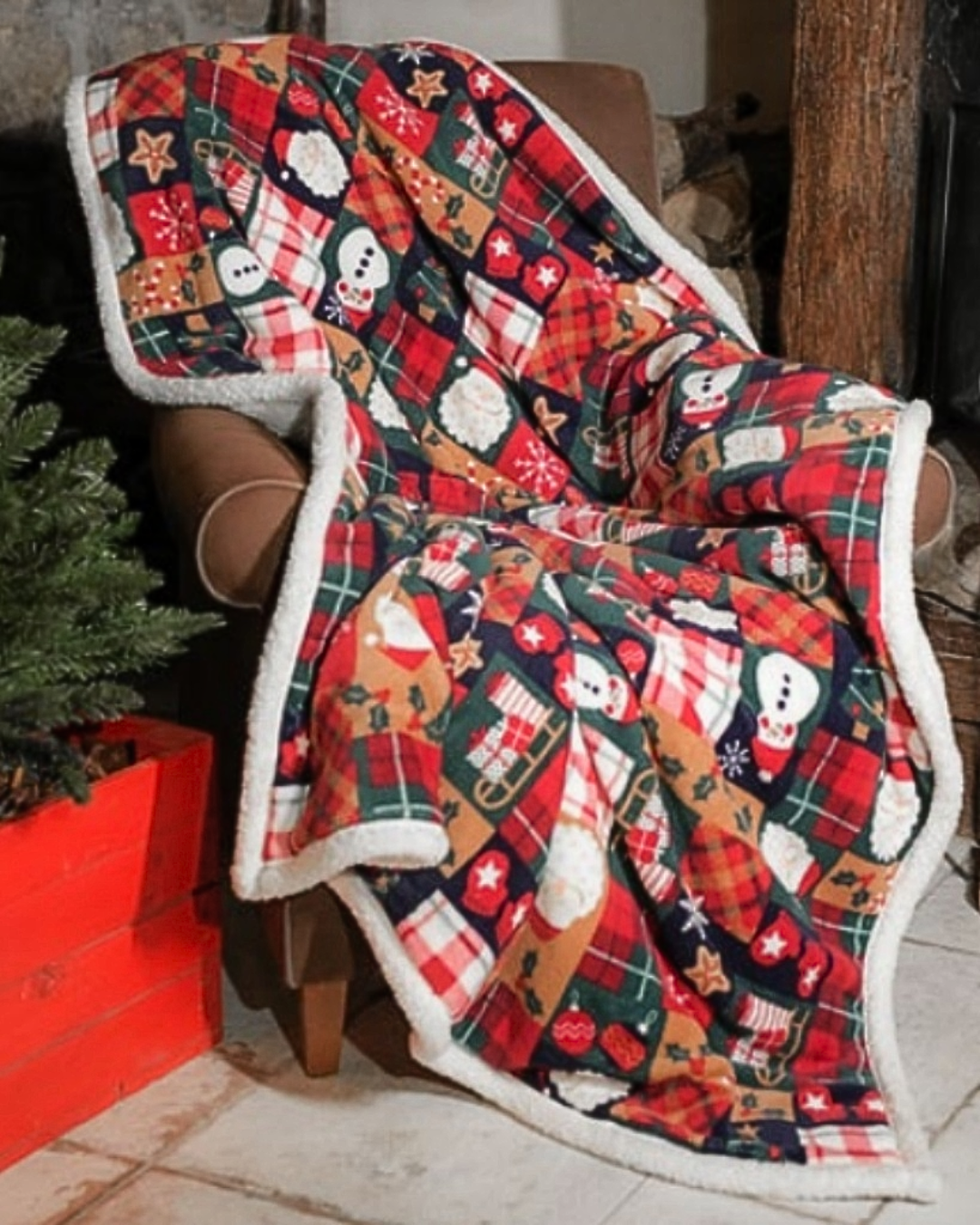 Kissimo Biancaluna Plaid Natalizio Coral Navidad 150x220Cm