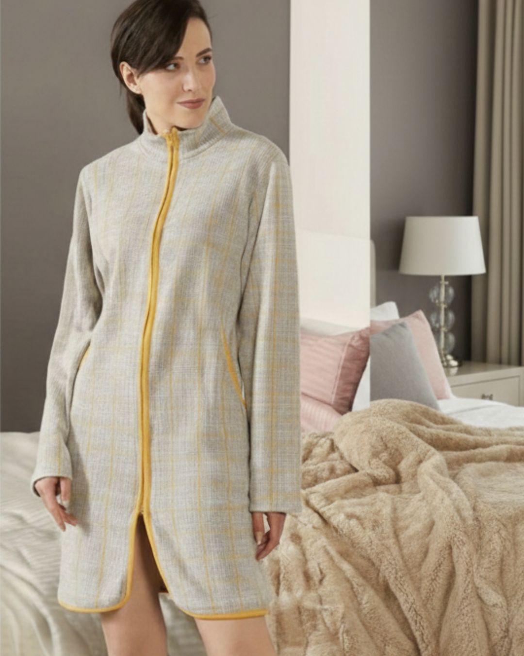 Nazareno Gabrielli Vestaglia Donna Con Zip Punto Milano 210 GR