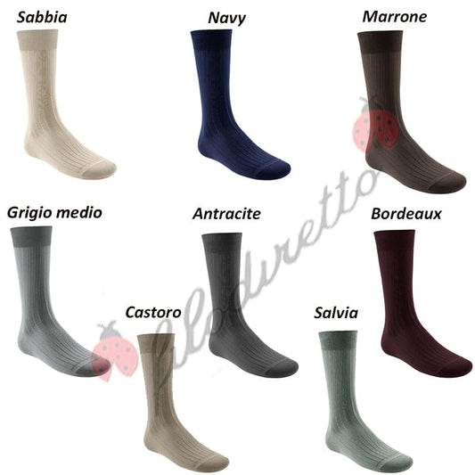 Dublo Calza Corta Uomo Filo Di Scozia A Coste