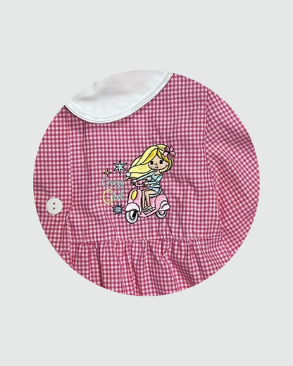 Ambrosino Grembiule Asilo Quadretto Rosa