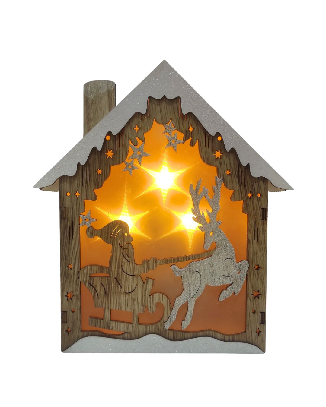 Casetta Luminosa Renna Con Led