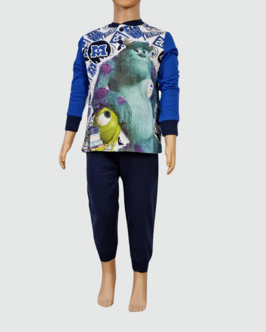 Disney Pigiama Bambino Monsters Cotone Felpato