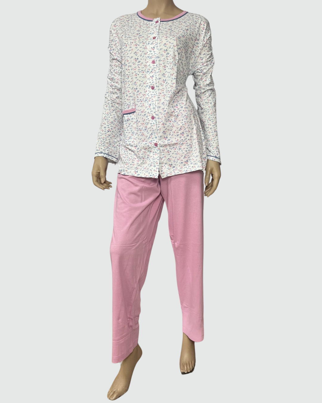 Baci Di Notte Pigiama Donna Cotone Calibrato Aperto Avanti