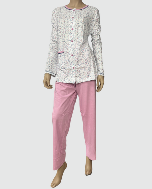 Baci Di Notte Pigiama Donna Cotone Calibrato Aperto Avanti