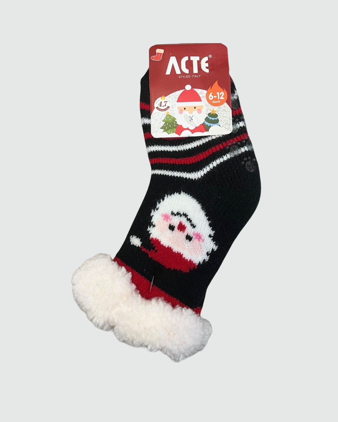 Calzino Natalizio Antiscivolo Neonato Imbottito