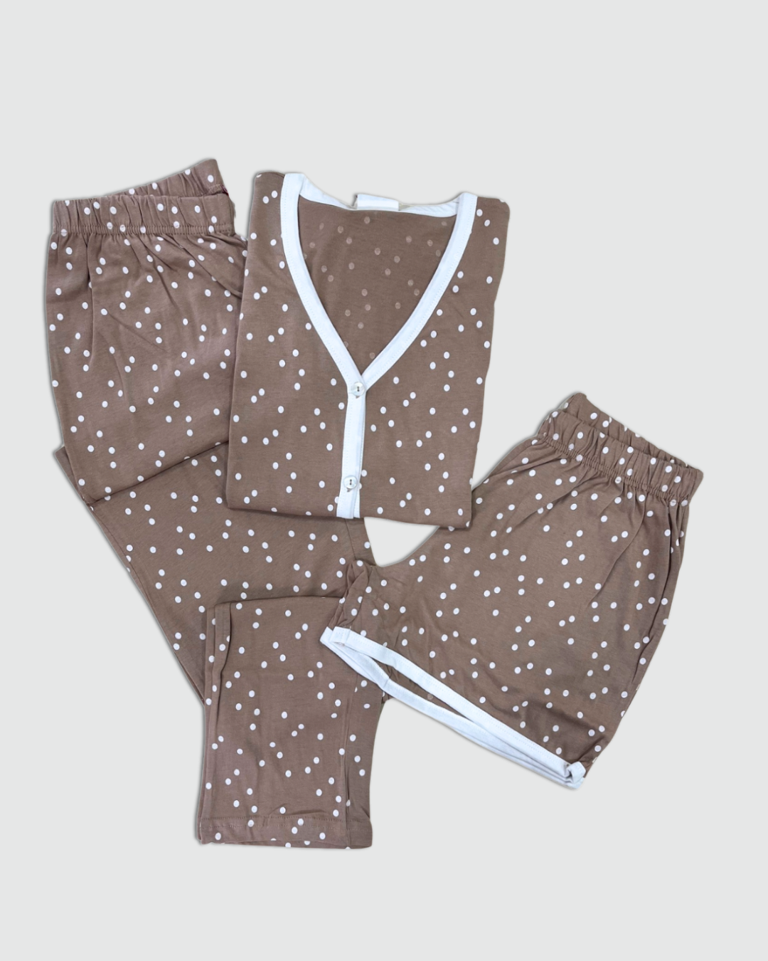 Kissimo Biancaluna Pigiama Donna 3 Pezzi M/M Pantalone Lungo E Corto