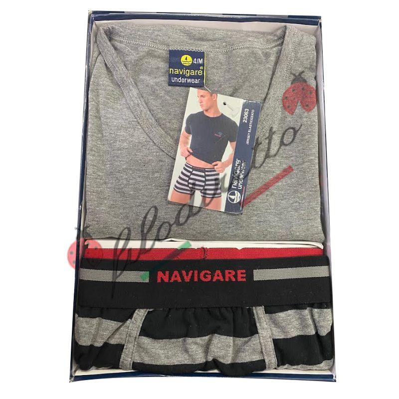 Navigare Completo T-Shirt M/M Scollo V + Boxer