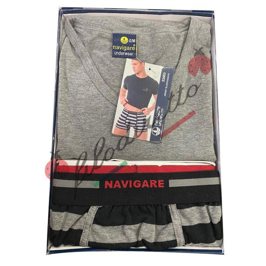 Navigare Completo T-Shirt M/M Scollo V + Boxer