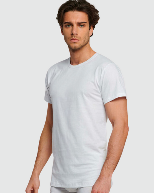 Kissimo Biancaluna Maglia Manica Corta Uomo Girocollo Cotone