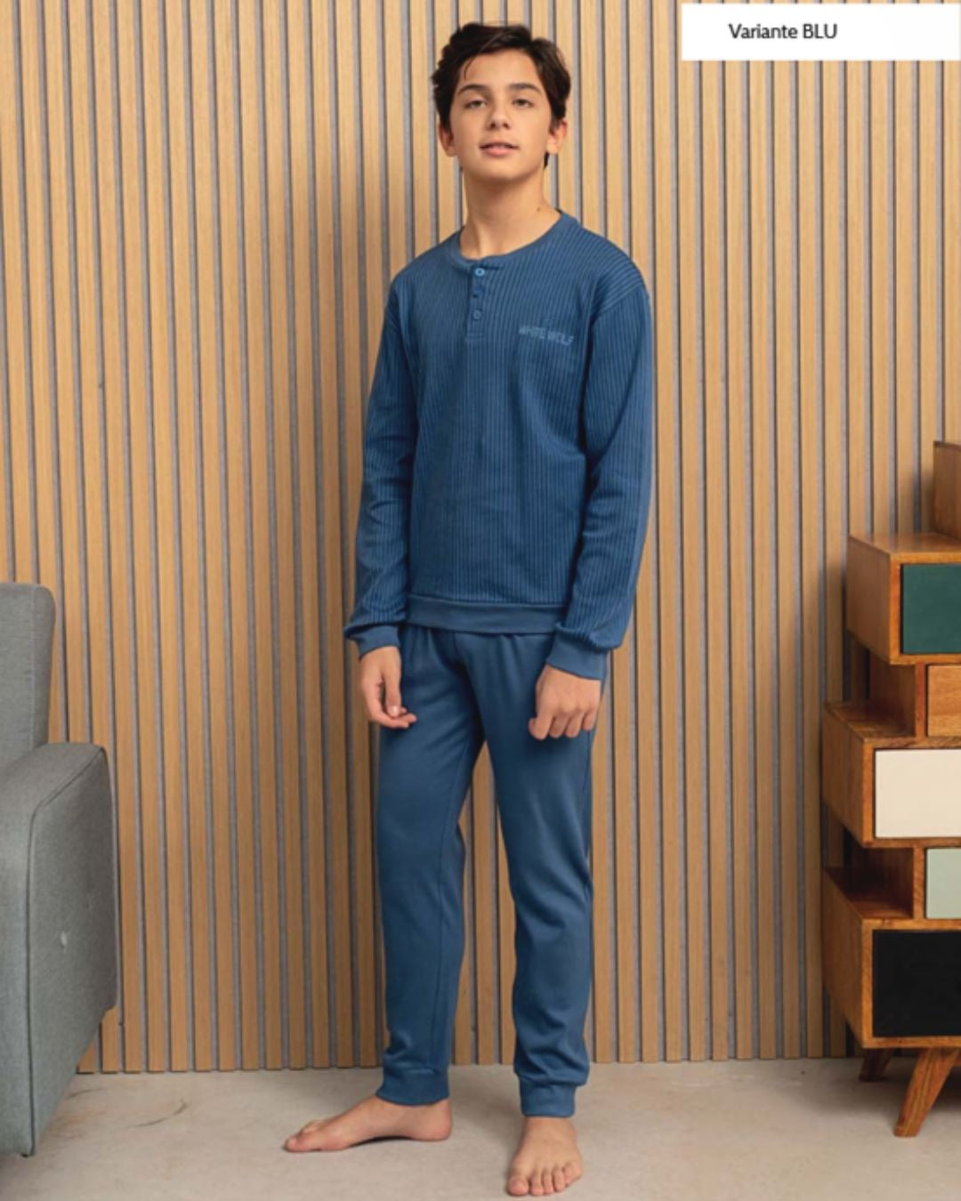 Kissimo Biancaluna Pigiama Ragazzo Caldo Cotone