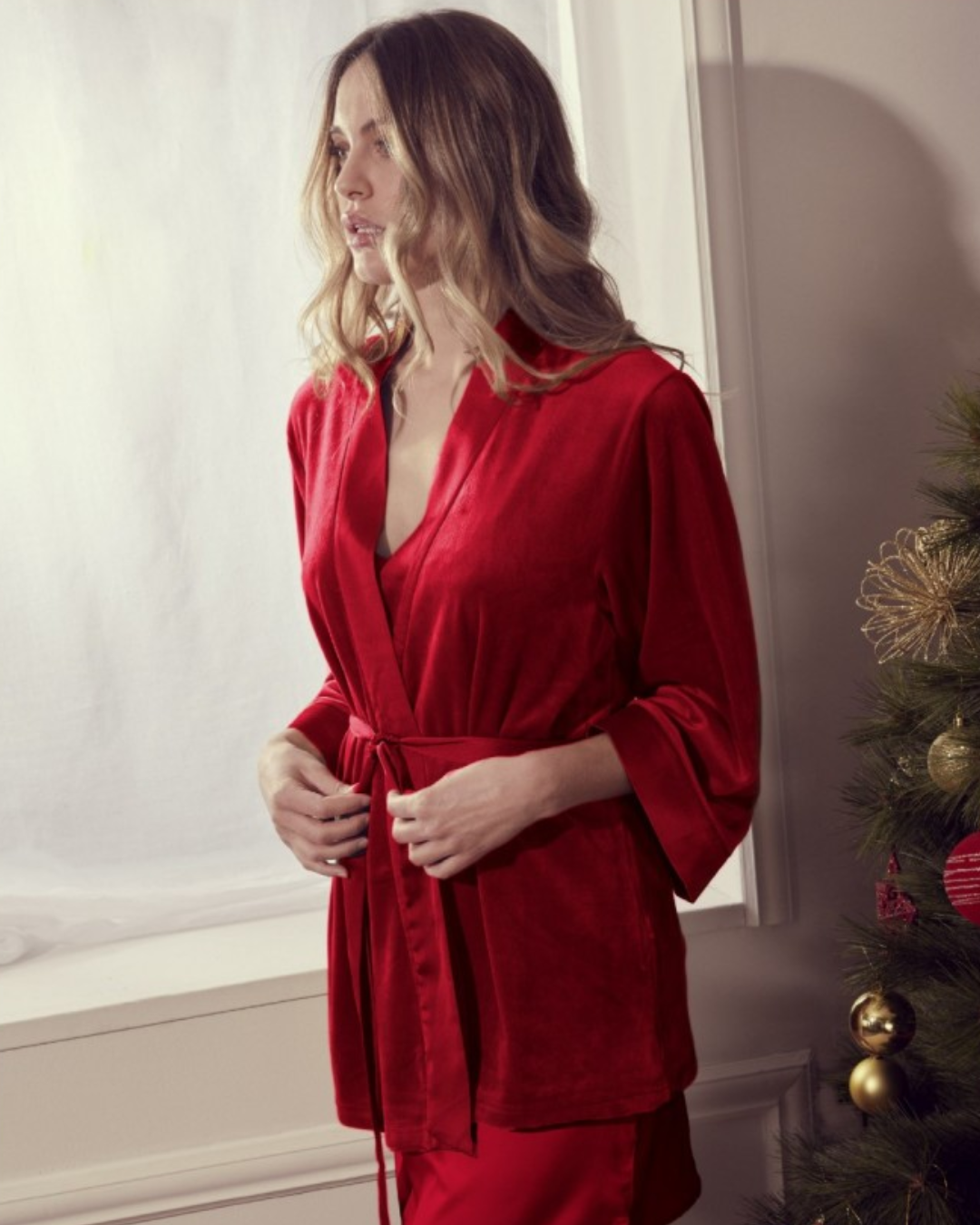 Admas Vestaglia Donna Raso Rosso