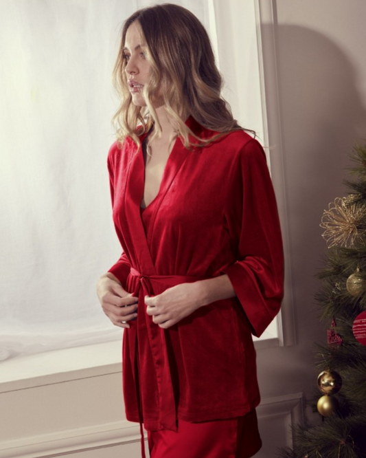 Admas Vestaglia Donna Raso Rosso