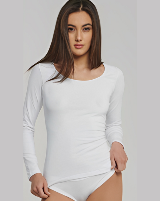 Kissimo Biancaluna Maglia Manica Lunga Caldo Cotone