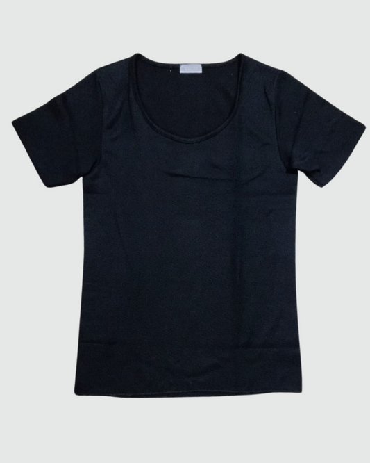 Liabel Donna Maglia Manica Corta Scollo Rotondo Lana E Cotone