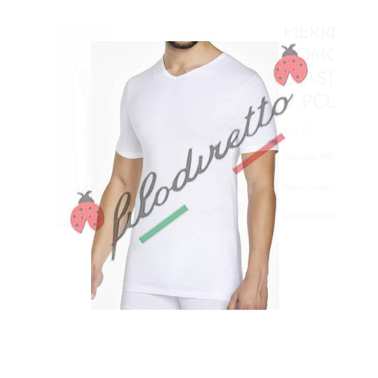 Pierre Cardin T-Shirt Uomo Scollo V Cotone Elasticizzato
