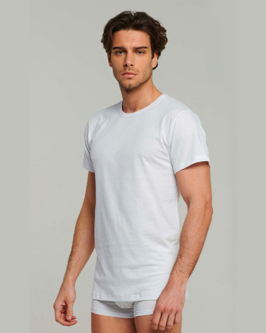 Kissimo Biancaluna Maglia Manica Corta Uomo Girocollo Caldo Cotone