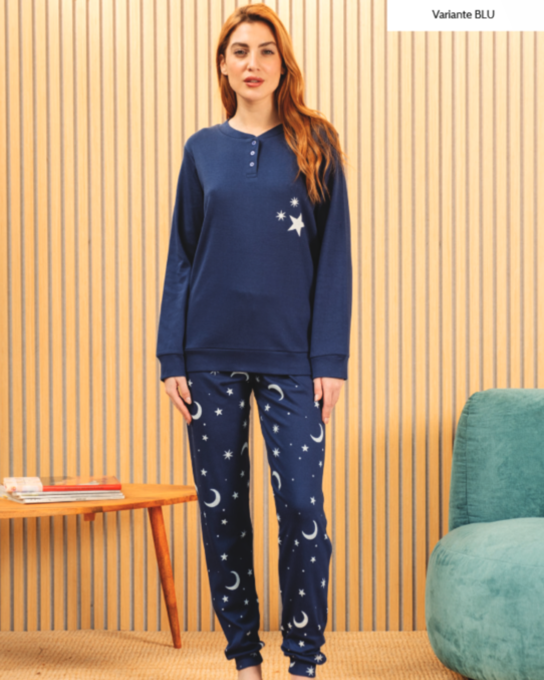 Kissimo Biancaluna Pigiama Donna Caldo Cotone