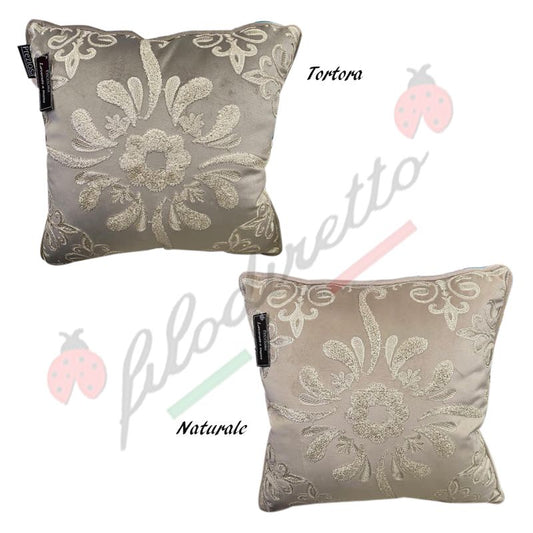 Preziosa Home Cuscino Arredo In Velluto Ricamato 40x40cm