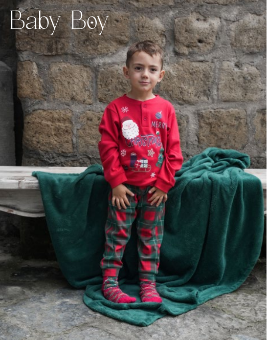 Kissimo Biancaluna Pigiama Bambino Natalizio Caldo Cotone