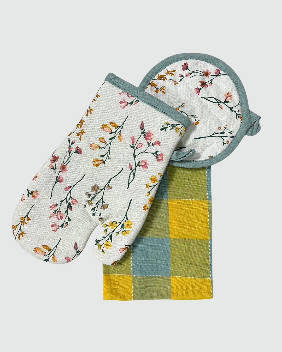 Capricci Set 3pz Guanto-Presina-Strofinaccio 100% Cotone art.Amalfi