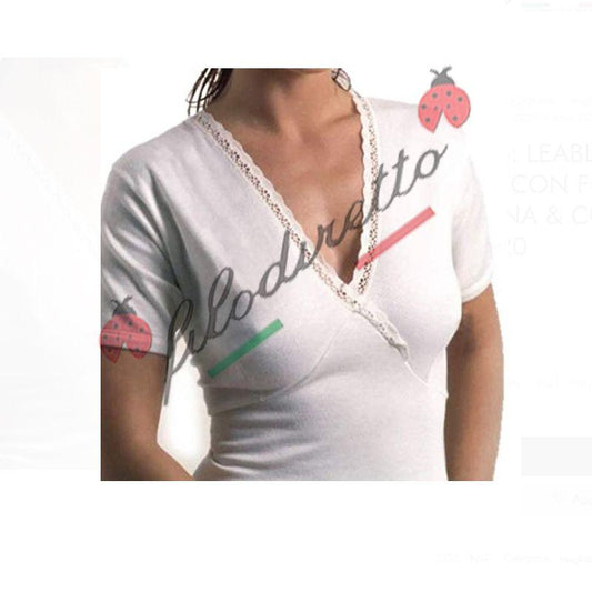 Leable Donna T-Shirt Forma Seno Lana E Cotone Art.120